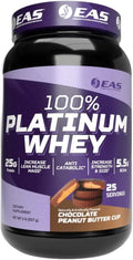 EAS 100% Platinum | 3 Ultra-Platinum Whey Proteins | Increase Size &amp Strength | 25g Protein 5.5g BCAAs | 2 Pound (Chocolate Peanut Butter Cup)