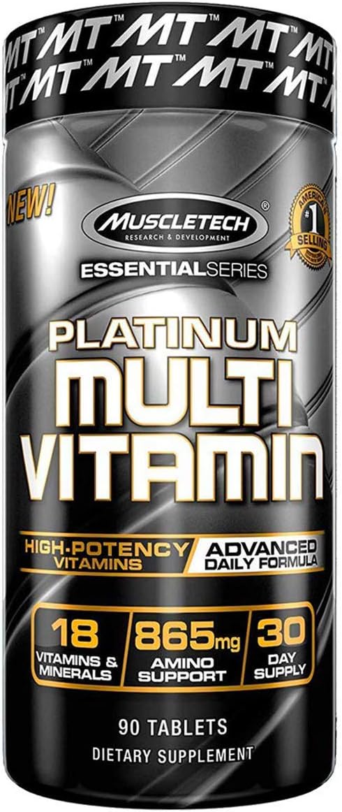 MuscleTech Creatine Monohydrate Powder Platinum Pure Micronized Muscle Recovery + Builder &amp Platinum Multivitamin for Immune Support 18 Vitamins &amp Minerals