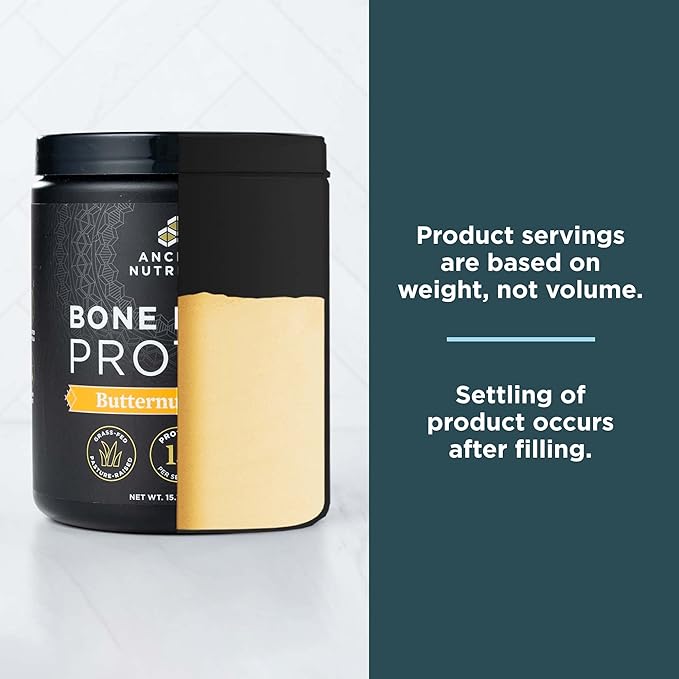 Ancient Nutrition Bone Broth Protein Powder Butternut Squash Grass-Fed Chicken and Beef Bone Broth Powder 15g Protein Per Serving Supports a Healthy Gut 15 Servings