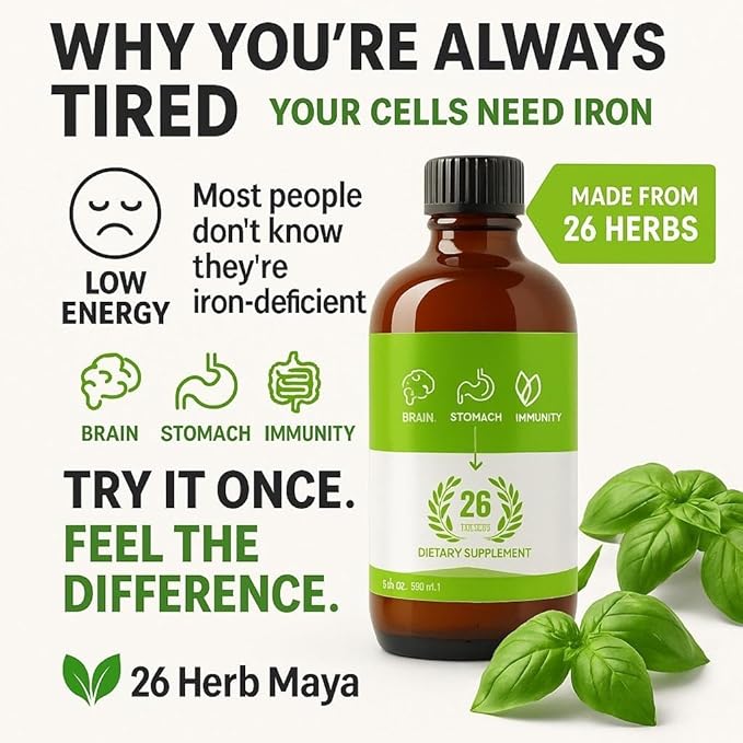 26 Herb Dr. Sebi Maya Formula | Iron-Rich Herbal Blend | Supports Fasting &amp Wellness | Supports Colon Cleanse &amp Full Body Detox | Made with Wildcrafted Ingredients in Honduras