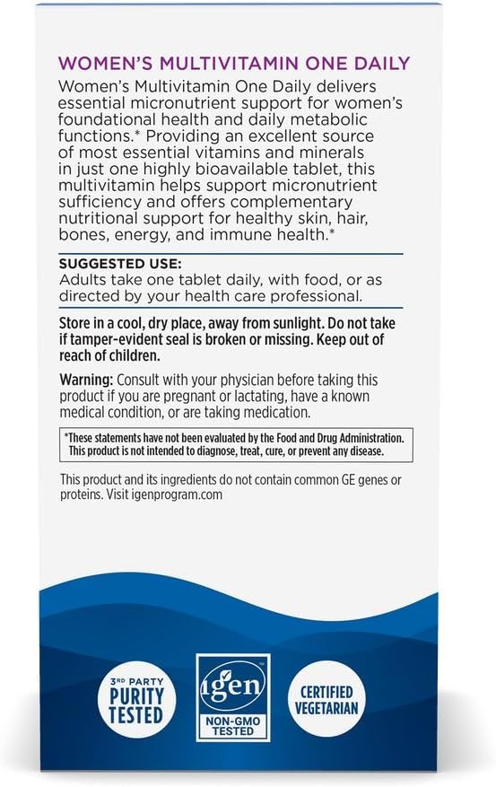Nordic Naturals Women’s Multivitamin One Daily - Skin Hair Energy &amp Bone Support - Immunity Supplement - 20 Essential Nutrients - 30 Tablets - 30 Servings