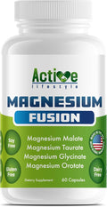 Active Lifestyle 4X Magnesium Supplement Magnesium Glycinate Taurate Malate Orotate Complex Calm Sleep GMO Free Gluten Free Soy Free Dairy Free Lab Tested Made in USA