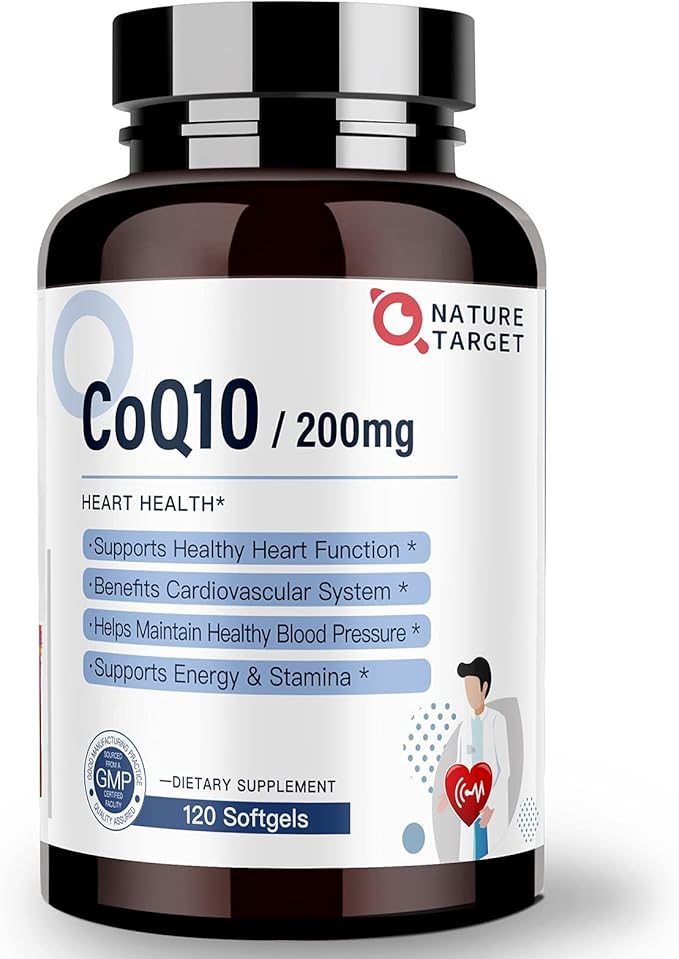 NATURE TARGET Probiotics for Men 60 Billion CFUs14 Strains &amp CoQ10 200mg Softgels with PQQ Antioxidant for Heart-Health and Energy Production