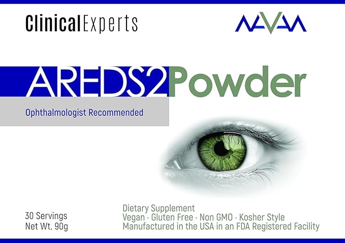 Navan AREDS2 Powder - for Those Who Can't Consume Tablets or Softgels - Eye Vitamins &amp Minerals Antioxidant Supplement by Clinical Experts - Lutein Zeaxanthin &amp Zinc - Kosher Style 30 Servin