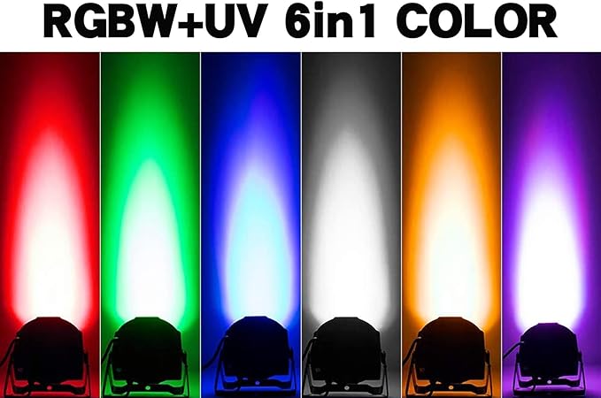 SHEHDS Par Can Lights LED 7x18W RGBWAP 6in1 Wash Stage Lights Remote and DMX512 Control Uplights Sound Activated Auto Run Flat for Christmas Wedding Party Disco - 1 Pack