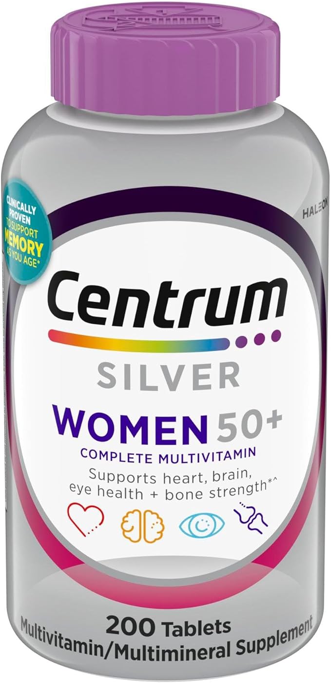 Silver Women's Multivitamin for Women 50 Plus Multivitamin/Multimineral Supplement with Vitamin D3 B Vitamins Non-GMO Ingredients Supports Memory and Cognition in Older Adults 275 Tablets