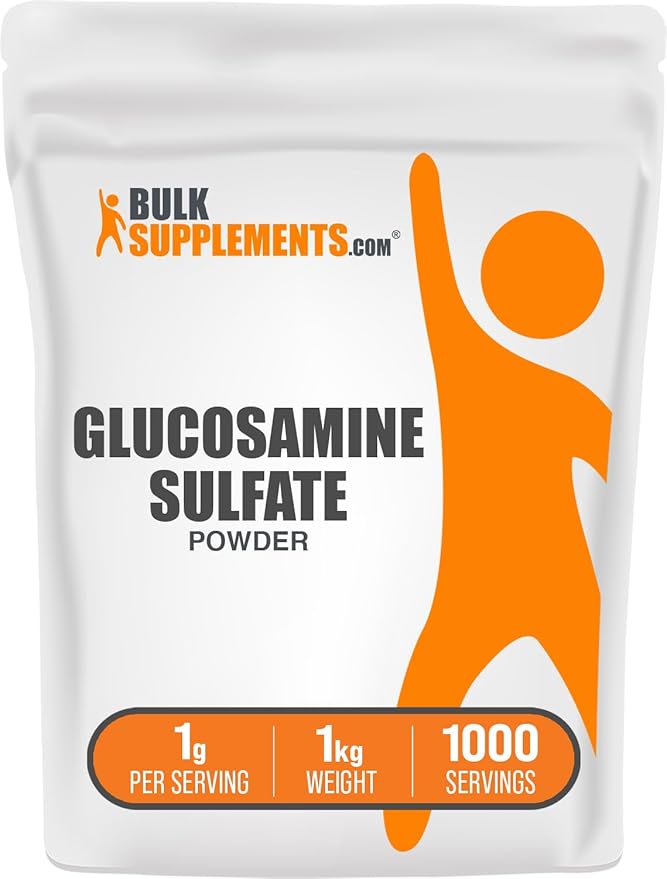 BulkSupplements.com Glucosamine Sulfate Powder - Glucosamine Supplement Joint Support Supplement - Gluten Free 1g per Serving 1kg (2.2 lbs) (Pack of 1)