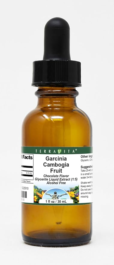 Terravita Garcinia Cambogia Fruit Glycerite Liquid Extract (1:5) - Chocolate Flavored (1 oz ZIN: 522510) - 3 Pack