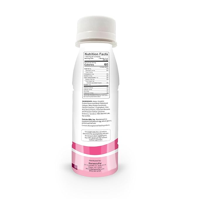 BariatricPal 15g Whey &amp Collagen Complete Protein Shots - Pink Lemonade