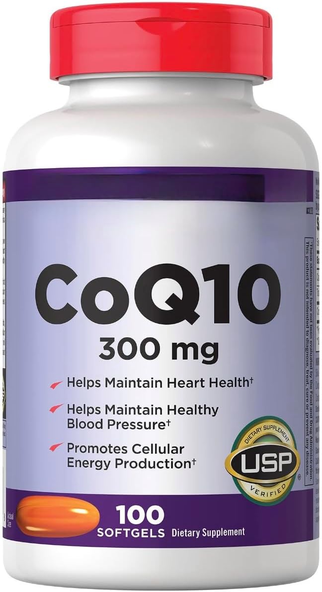 KS CoQ10 300mg Softgels 100 Count Heart Health Support USP Verified Promotes Cellular Energy Production