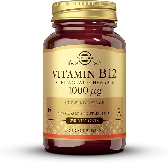 SOLGAR Vitamin B12 1000 mcg 250 Nuggets &amp Gentle Iron - Ideal for Sensitive StomachsRed Blood Cell Supplement