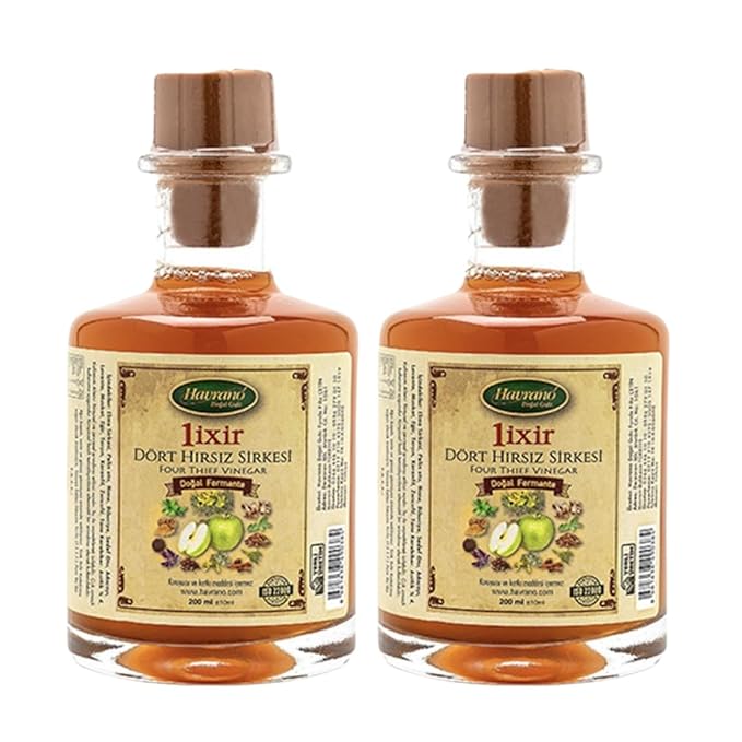 Natural Vinegar (Pour Spout Cap) Additive-Free 100% Natural Fermented Organic Turkish Product Potent Herbal Vinegar (200 ml / 676 fl oz) PACK OF 3