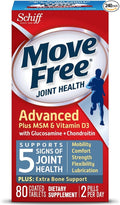 Move Free Advanced Plus MSM and Vitamin D3 80 tablets - Joint Health Supplement with Glucosamine and Chondroitin (Pack of 3)