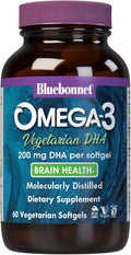 Bluebonnet Natural Omega-3 Vegetarian DHA Vegetarian Softgels 200 mg 60 Count ('743715009097)