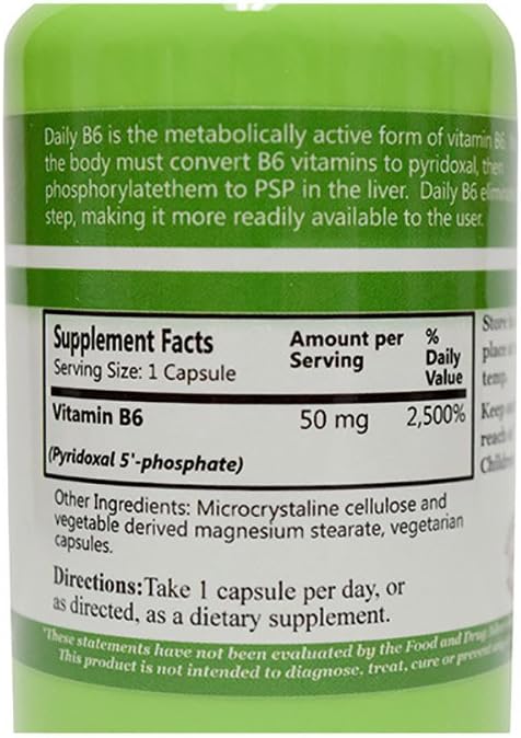 Daily Manufacturing -Activated Vitamin B6 |100 Veggie Capsules