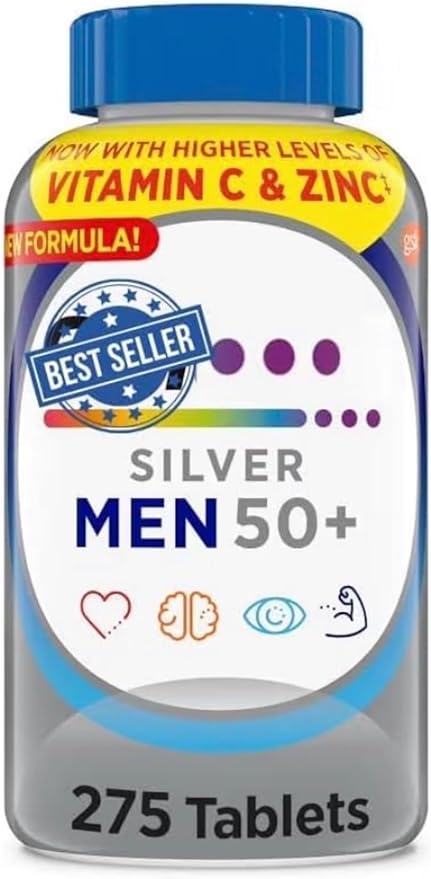 Silver Men 50+ Multivitamin Better Guide Vitamins Supplements 275 Count (Pack of 1)