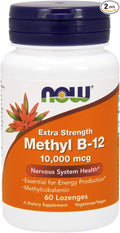 NOW Foods Methyl B-12 10000 mcg 60 Lozenges (Pack of 2)