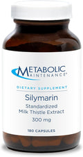 Metabolic Maintenance Silymarin 300 mg - Milk Thistle Supplement Standardized 80% Silymarin Pure Milk Thistle Seed Extract for Liver Cleanse + Detox Support No Fillers - 180 Capsules