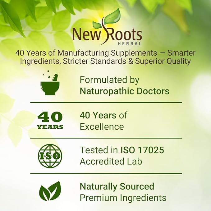 New Roots Herbal Magnesium Bisglycinate 120 Capsules 120-Day Supply - 200mg Elemental Magnesium for Sleep Heart Muscle Function Electrolyte Balance and Bone Health - Gentle on Stomach - Non-GMO
