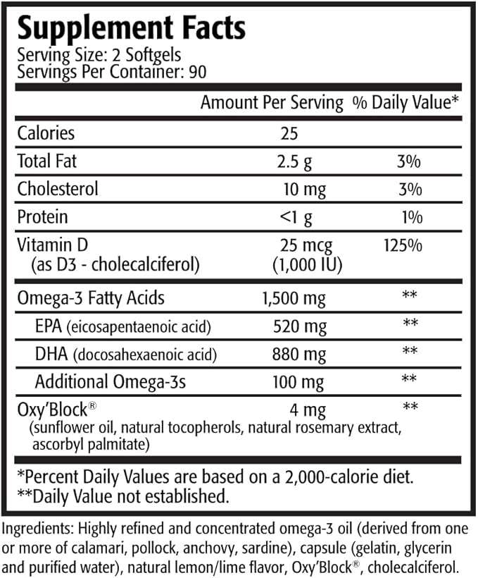 Res-Q 1250+ Omega-3 &amp Vitamin D3 Fish Oil Capsules