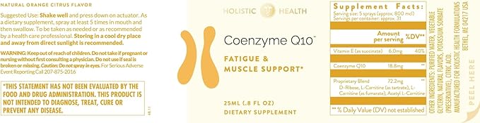 Holistic Health CoEnzyme Q10™ Fatigue &amp Muscle Support Spray 25ML (.8 FL oz)