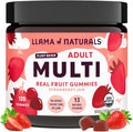 Llama Naturals Multivitamin for Women &amp Men Vegan Organic Gummies with Vitamin D C &amp K Adults Real Fruit Gummy Vitamins Chewable Multivitamin Supplement No Added Sugar Cane Strawberry