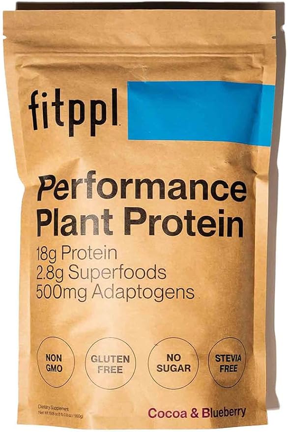Plant Based Protein Powder w/Superfoods Ashwagandha Reishi Lions Mane for Optimal Health | 18G of Organic Chocolate Vegan Protein Gluten Free Stevia Free Sugar Free 20 Servings