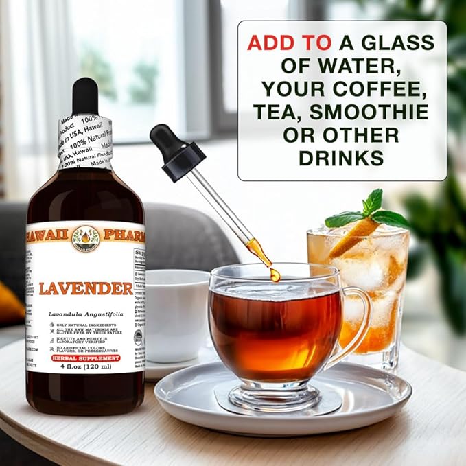 Lavender (Lavandula Angustifolia) Dry Herb Tincture Made in Hawaii Professional Grade Small Batch Raw Materials All Natural Vegan Pure Liquid Extract - 2 fl.oz