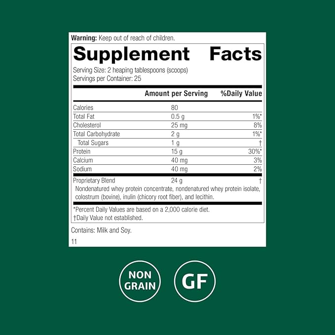 Standard Process Inc. Whey Pro Complete - Whole Food Immune Support with Colostrum Chicory Root and Whey Protein Powder - 21 Ounce 25 Servings