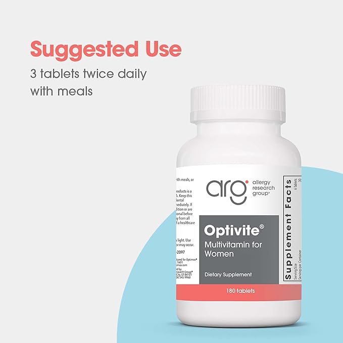 Optimox Optivite - PMS Support Supplement for Women Period Multivitamin for Hormone Balance with Vitamin B6 &amp Iron Hormone Support Vitamin - 180 Tablets