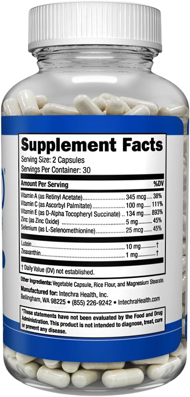 VISIPRO® 20-20 New Vision Health Supplement - Advanced Eye Vision Vitamins for Complete Eye Health Vision Support &amp Macular Free Radical Defense - 60 Veggie Caps