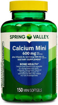 H4U Spring Valley Calcium Plus Vitamin D3 Dietary Supplement 150 Mini Softgels