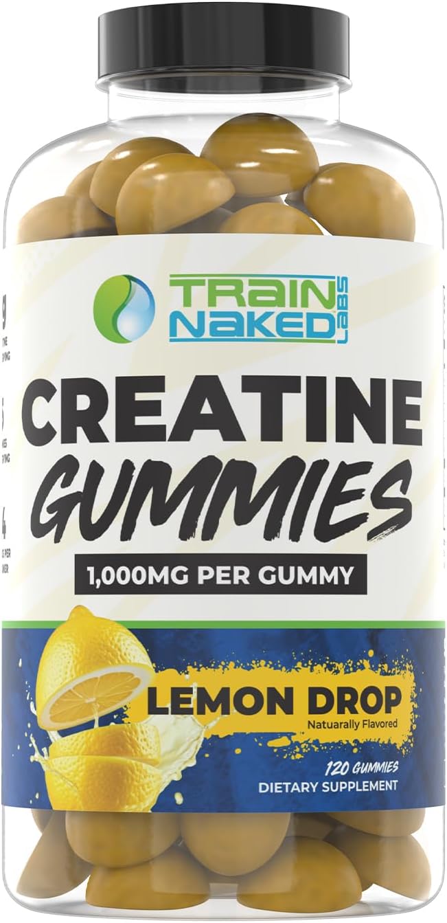 Creatine Gummies | Gummy Creatine Chewables for Men &amp Women | 5g per Serving | Gluten Free &amp Vegan | 120 Gummies 24 Servings (Lemon Drop)