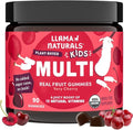 Llama Naturals Kids Multivitamin Gummies | Real Fruit No Added Sugar Cane | Organic Vegan Toddler Whole Food Vitamins | Vitamin D C &amp Beta Carotene Gummy Supplement | Cherry 90 Ct (1-2 Months)