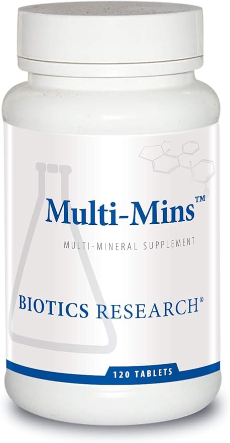 Biotics Research Multi-Mins (Potent Mineral Combination) Bioavailable Multi Mineral Supplement with Mineral Chelates and Whole Food Trace Minerals. Magnesium Chromium Iodine (120 Tablets)