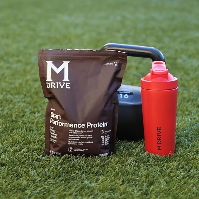 Mdrive Start 9-in-1 Complete Nutrition and Protein Shake Powder Supports Energy Strength Digestion Immune Health Nitric Oxide Recovery and Reduces Stress - Chocolate Mousse 31.7oz 30 Servings