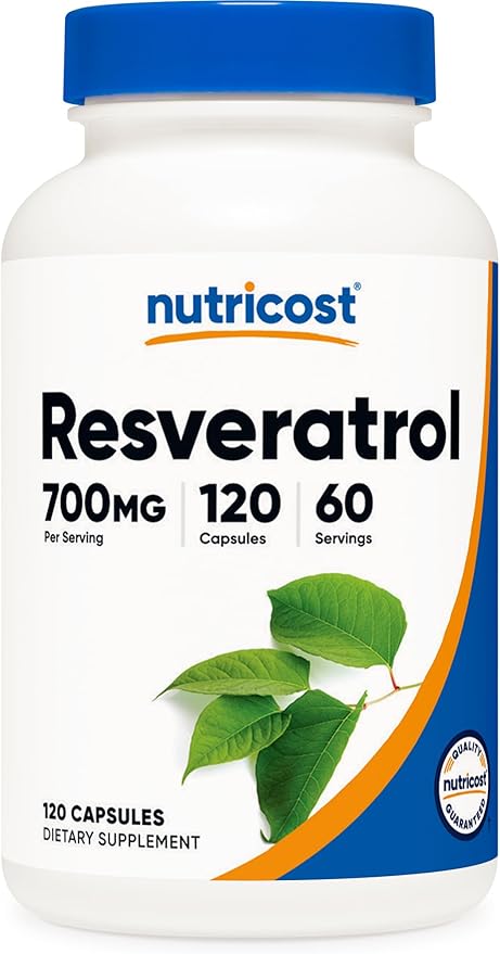 Nutricost Resveratrol 700mg 120 Vegetable Capsules - 50% Trans-Resveratrol (3 Bottles)