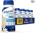 Ensure Original Vanilla Nutrition Shake With Fiber | Small Meal Replacement Shake | Ready to Drink | 9g Protein 27 Vitamins and Minerals | 8 fl oz - 24 Pack