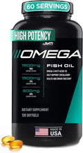 JYM Supplement Science Omega JYM Fish Oil 2800mg High Potency Omega 3 EPA DHA DPA for Brain Heart &amp Joint Support 120 Soft Gels