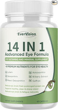 14 in 1 Advanced Eye Formula Eye Supplement with Lutein Zeaxanthin Astaxanthin Bilberry Extract &amp Zinc Eye Vitamin and Mineral Supplement for Adults &amp Seniors 60 Capsules (1)
