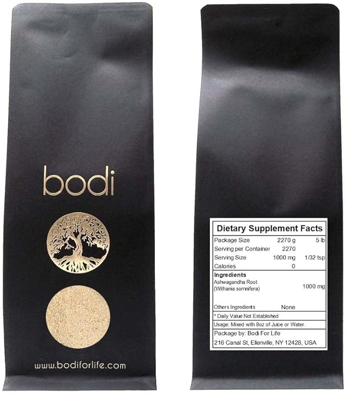 bodi : Ashwagandha Root Powder | 4oz to 5lb | 100% Pure Natural Hand Crafted (5 Lb)