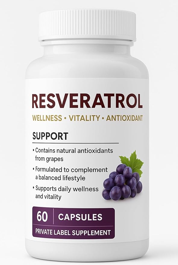 Resveratrol – Wellness Vitality &amp Antioxidant Support – Contains Natural Antioxidants from Grapes – 60 Capsules Dietary Supplement for Daily Wellness and Balanced Lifestyle