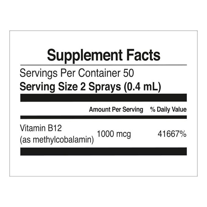 FARMASi Nutriplus Vitamin B12 Spray 1000 mcg – Quick-Absorbing Vegan &amp Strawberry-Flavored 20 ml / 0.67 fl oz