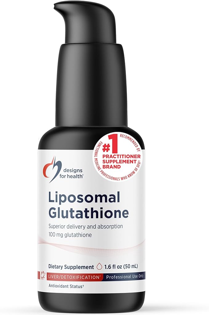 Designs for Health Liposomal Glutathione - Liquid Glutathione Supplement 100mg with Enhanced Absorption - Detox + Immune System Support - Lemon Peppermint Flavored Drops (50 Servings / 1.7oz)