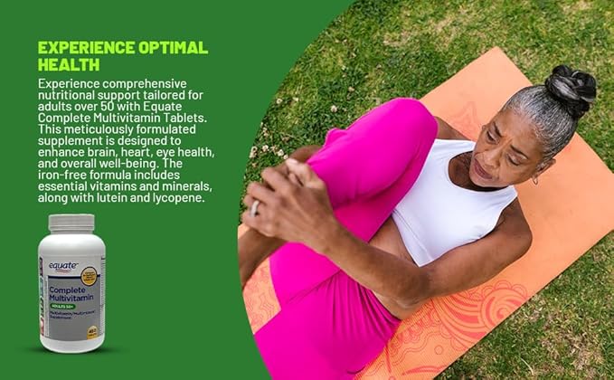 Equate Adults 50+ Complete Multivitamin/Multimineral Supplement Tablets 450 Ct Bundle with Exclusive Vitamins &amp Minerals