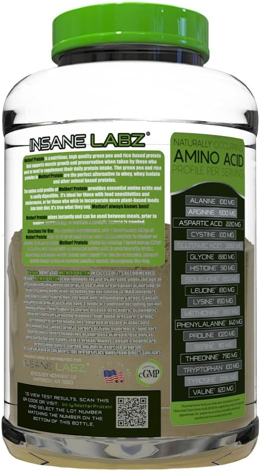 Insane Labz Mother Protein100% Fully Disclosed Plant Based Protein (28 Servings Chocolate)