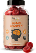 TruHeight Kids Brain Growth Gummies (Orange Ages 2+) All Natural Kids &amp Toddler Vitamins - Omega-3 DHA Multivitamin - Brain &amp Memory Supplements - Gluten Free Supplement Vitamin