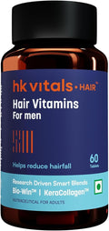 Vitals Hair Vitamin with DHT Blockers (60 Capsules) | Omega &amp Biotin Supports Keratin Synthesis &amp Helps Reduce Hair Fall