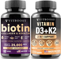 Biotin Collagen Keratin with Vitamin D3 K2 Complex
