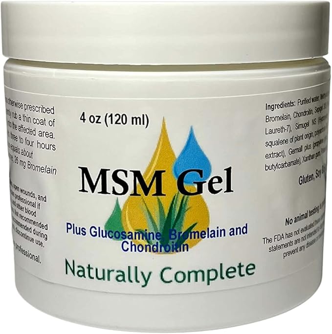 MSM Cream Plus Glucosamine Bromelain &amp Chrondroitin 4 oz. Jar